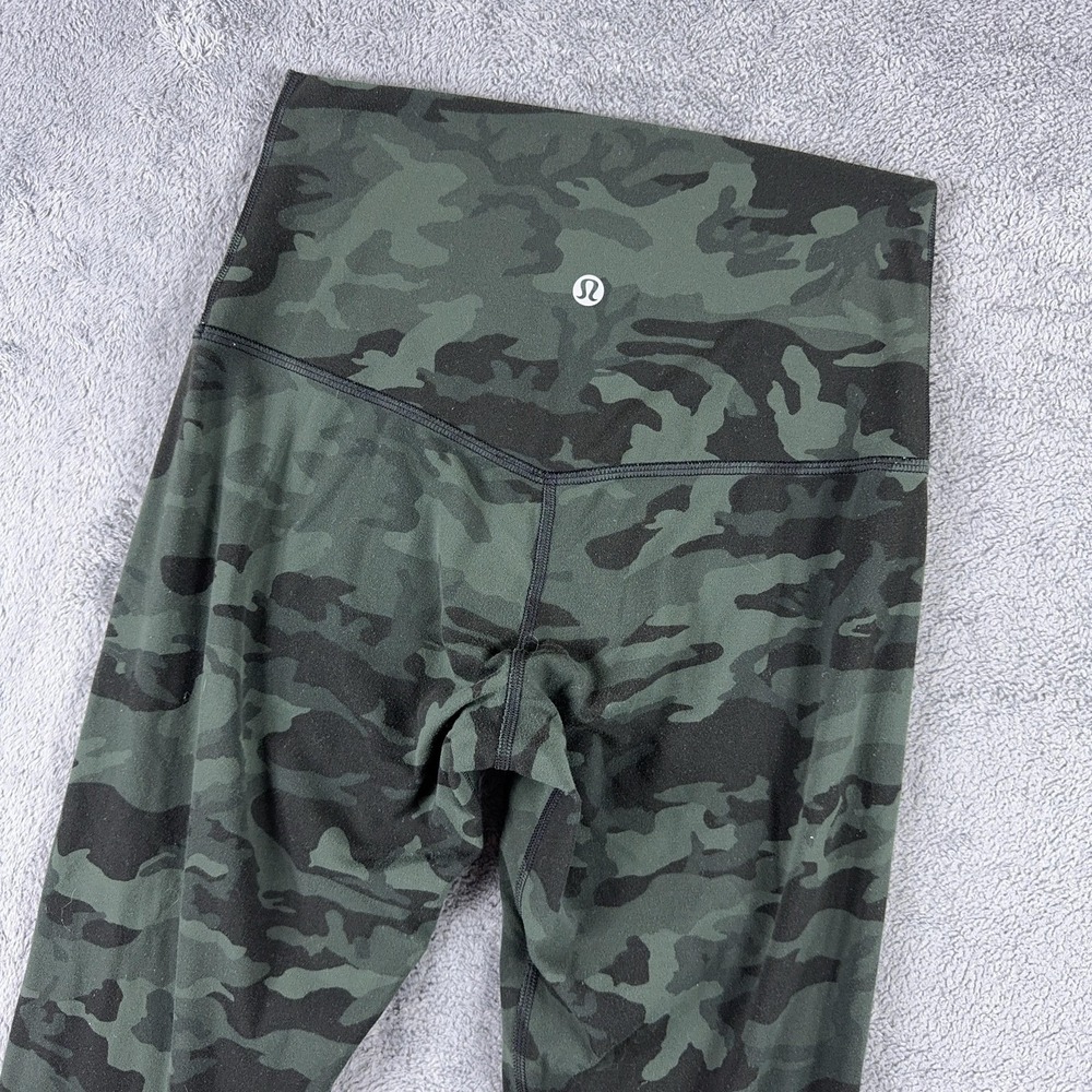 Lululemon Align Pant Womens 4 Green Camo High‎ Rise Ankle Yoga Athletic Stretch